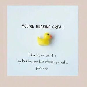 $2 CUTE DUCK CARD WITH PLASTIC DUCK. NEW . $2 WITH ANY $10 ORDER OR MORE
